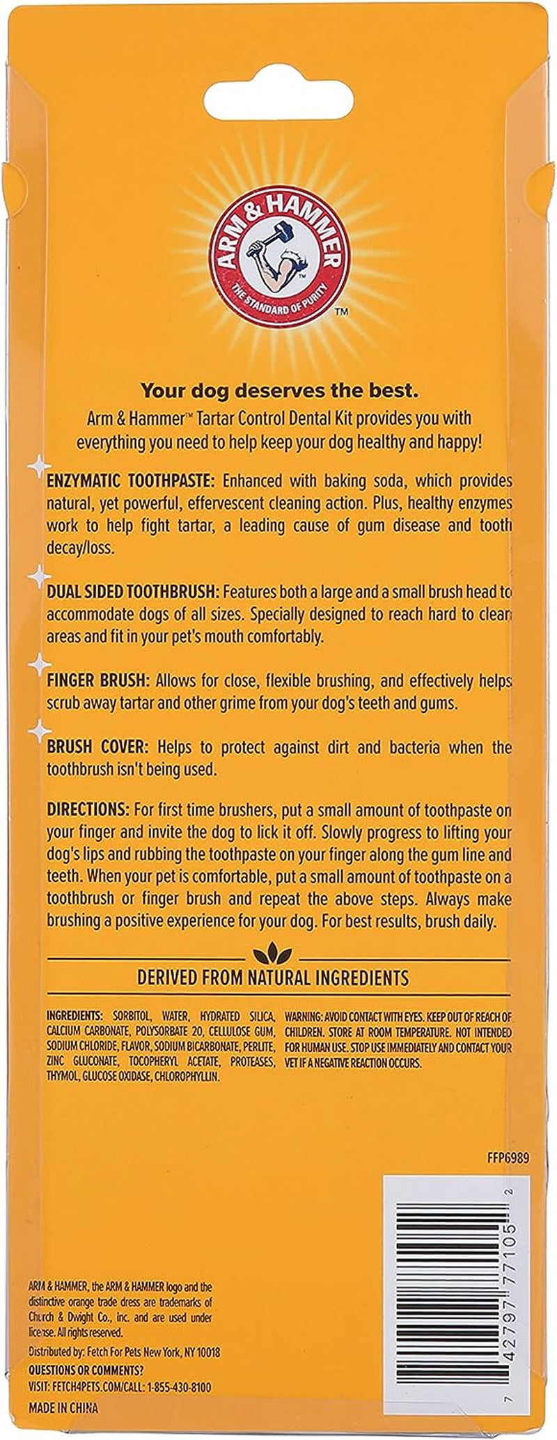 for Pets Tartar Control Kit for Dogs-Contains Toothpaste, Dog Toothbrush & Fingerbrush - Dog Teeth Cleaning Kit, Dog Toothpaste Kit from Arm and Hammer, Dog Dental Care, Pet Toothbrush